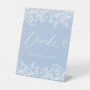 Signe De Table SYMBOLE Élégant Moderne Dusty Blue Floral