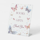 Signe De Table Symbole élégant Pastel Papillon Livres et Cadeaux (Recto)