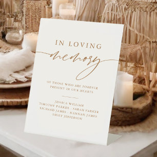 Signe De Table Symbole en mémoire d'amour Mariage en or rustique