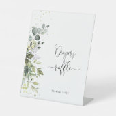 Signe De Table SYMBOLE Éucalyptus Baby shower Floral Diapeurs (Recto)