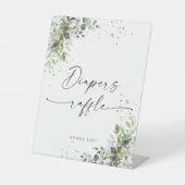 Signe De Table SYMBOLE Éucalyptus Baby shower Floral Diapeurs (Recto)