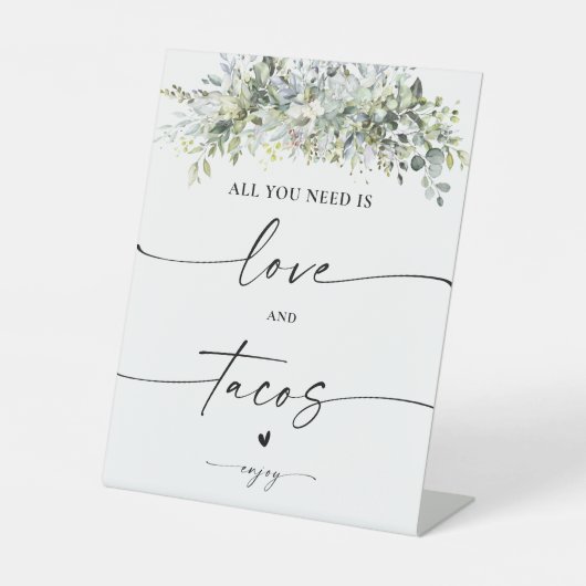 Signe De Table SYMBOLE Eucalyptus Floral Amour et Tacos (Recto)