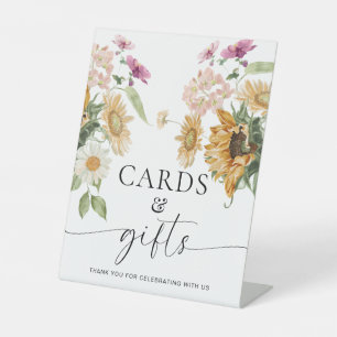 Signe De Table Symbole Fleur de tournesol Chute Fleurs Cartes et