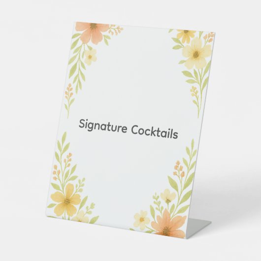 Signe De Table SYMBOLE Fleur sauvage Rustique Mariage Tabletop (Recto)