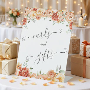 Signe De Table Symbole Floral Élégant Cartes Et Cadeaux Fête Piéd
