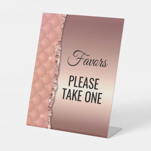 Signe De Table Symbole Glam Rose Gold Ripped Parties scintillant (Recto)