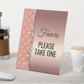 Signe De Table Symbole Glam Rose Gold Ripped Parties scintillant (In SItu)