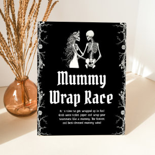Signe De Table Symbole gothique Halloween Skeleton Mummy Wrap