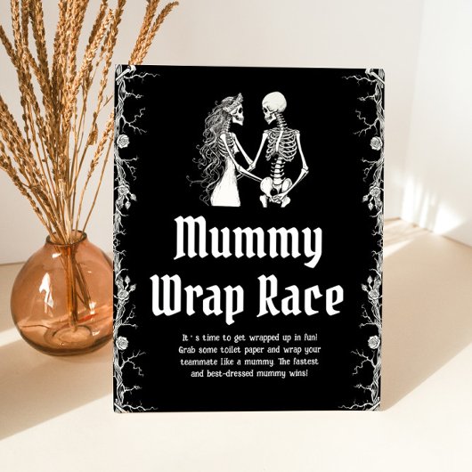 Signe De Table Symbole gothique Halloween Skeleton Mummy Wrap
