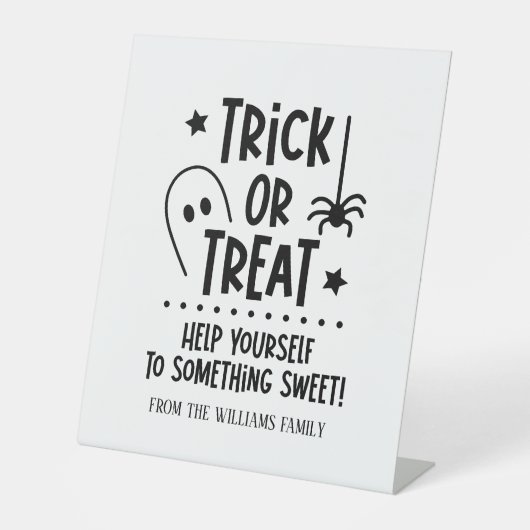 Signe De Table Symbole Halloween Trick ou Treat Sweets (Recto)
