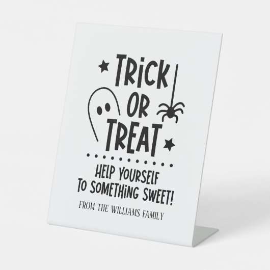 Signe De Table Symbole Halloween Trick ou Treat Sweets (Recto)