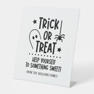 Signe De Table Symbole Halloween Trick ou Treat Sweets