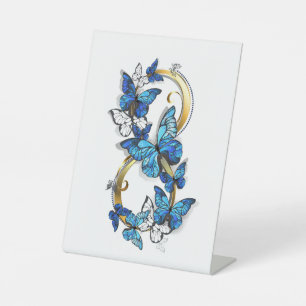 Signe De Table Symbole infini de papillons Morpho bleus