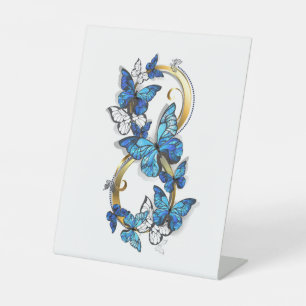 Signe De Table Symbole infini de papillons Morpho bleus
