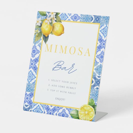 Signe De Table Symbole italien Fête des mariées citron Mimosa Pos (Recto)