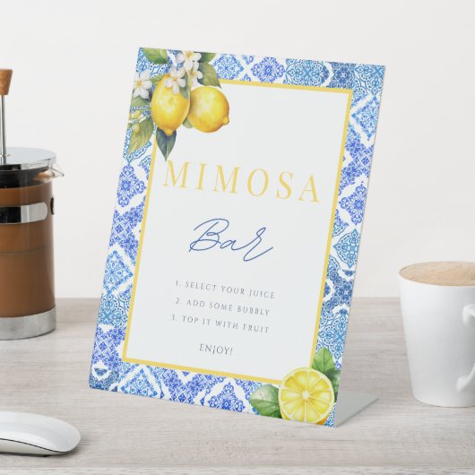 Signe De Table Symbole italien Fête des mariées citron Mimosa Pos (In SItu)