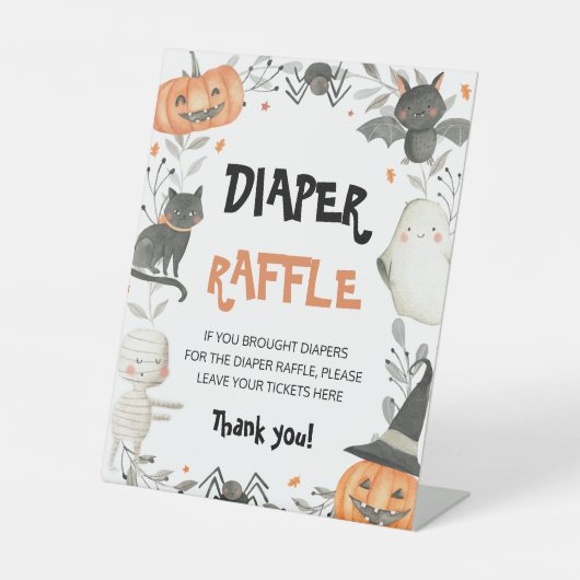 Signe De Table SYMBOLE JOLIE Halloween Baby shower Déchets (Recto)