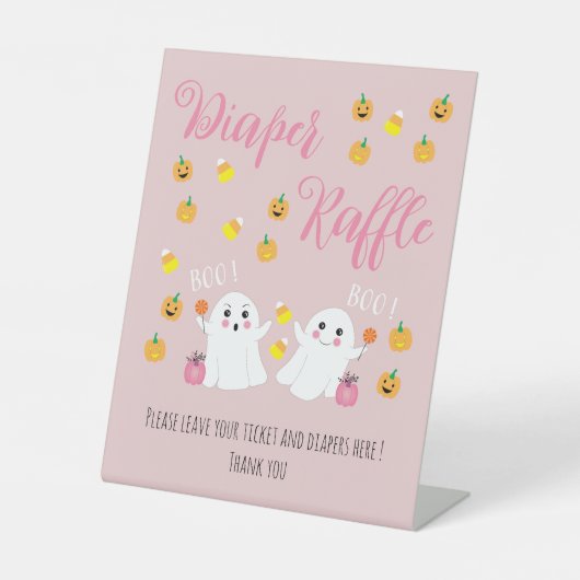 Signe De Table SYMBOLE JOLIMENT Halloween Ghosts Pink Diaper (Recto)