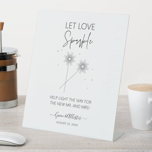 Signe De Table Symbole Love Sparkle Mariage Juste Marié Décor (In SItu)