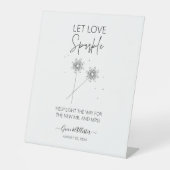 Signe De Table Symbole Love Sparkle Mariage Juste Marié Décor (Recto)