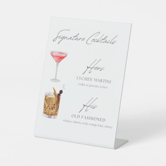 Signe De Table Symbole Lychee Martini & Old Fashion Cocktail (Recto)