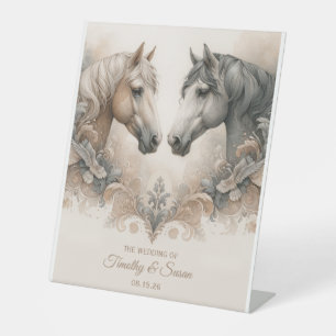 Signe De Table Symbole Mariage de l'amour pour les chevaux