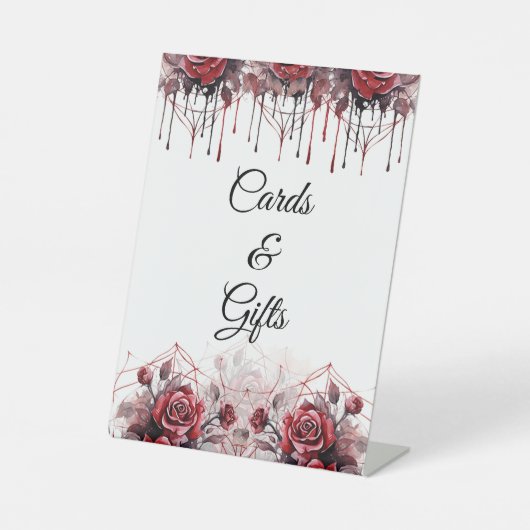 Signe De Table SYMBOLE Mariage D'Halloween Floral Gothique (Recto)