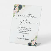 Signe De Table Symbole Marine et Blush Rose Floral Génération d'A (Recto)