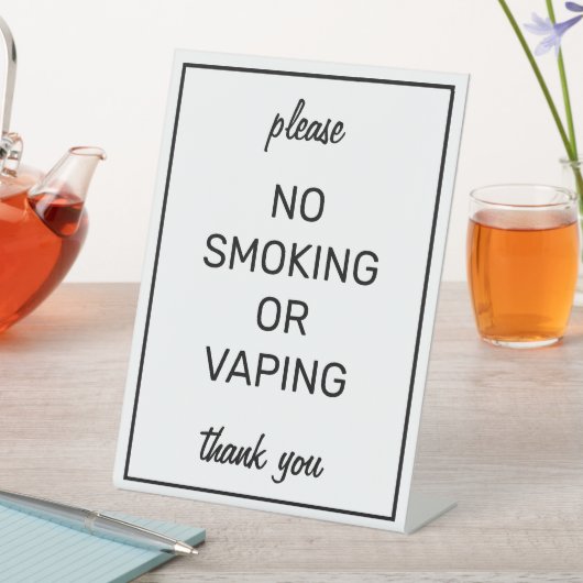 Signe De Table Symbole moderne Basic White No Smoking Tablett (In SItu)