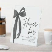 Signe De Table Symbole moderne élégant noir chic barre de fleurs (In SItu)