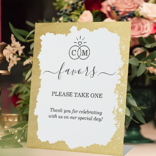 Signe De Table Symbole moderne Gold Frame Favors