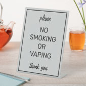 Signe De Table Symbole moderne Gris de base No Smoking Tablett (In SItu)