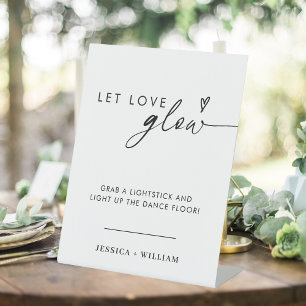 Signe De Table Symbole moderne Laisser l'amour Mariage lumineux