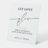 Signe De Table Symbole moderne Laisser l'amour Mariage lumineux (Recto)