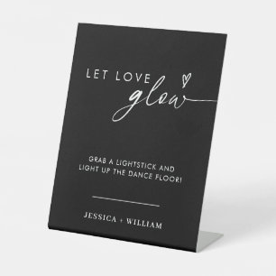 Signe De Table Symbole moderne Laisser l'amour Mariage lumineux