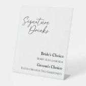 Signe De Table Symbole moderne Mariage classique Boissons (Recto)