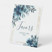 Signe De Table Symbole Navy Fleurs Bleues & Gold Frame Douche Fav (Recto)
