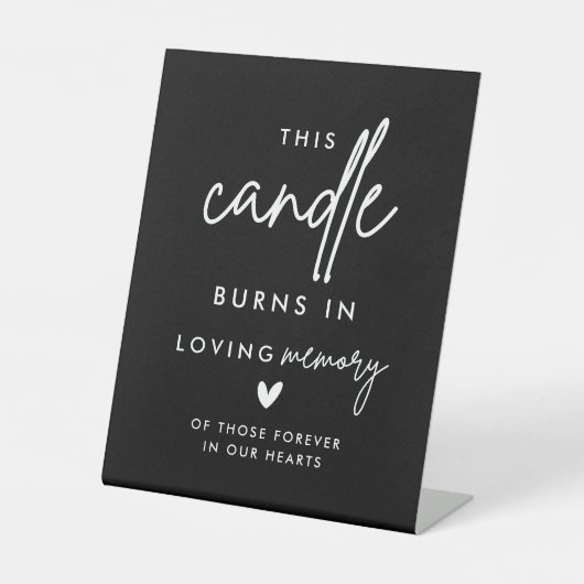 Signe De Table Symbole noir Mariage Memorial Candle Burns (Recto)