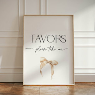Signe De Table Symbole numérique neutre Beige Bow Favoriser la fê