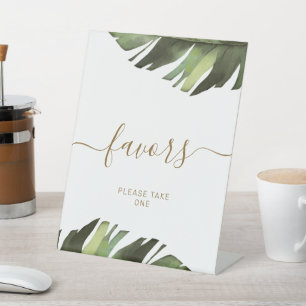 Signe De Table Symbole Palm Tropical Floral Douche Faveurs