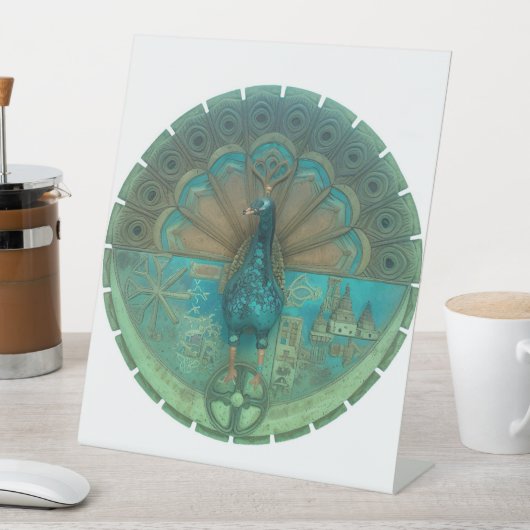 Signe De Table symbole paon (In SItu)