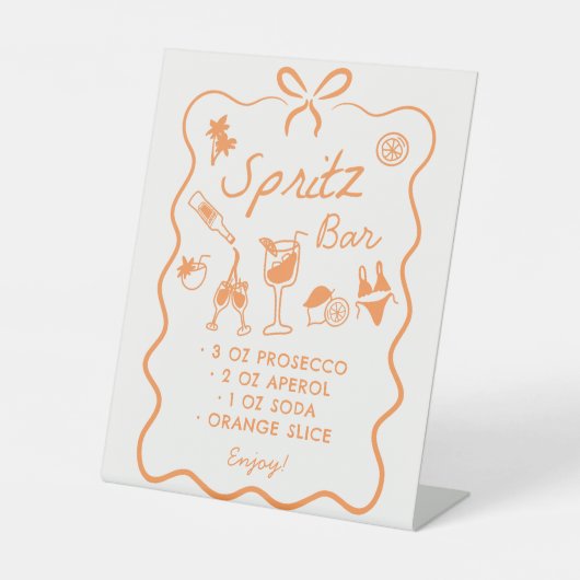 Signe De Table Symbole Pedestal Aperol Spritz Bar (Recto)