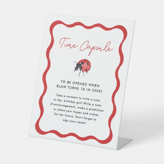 Signe De Table Symbole Petit Ladybug Anniversaire de la fête (Recto)