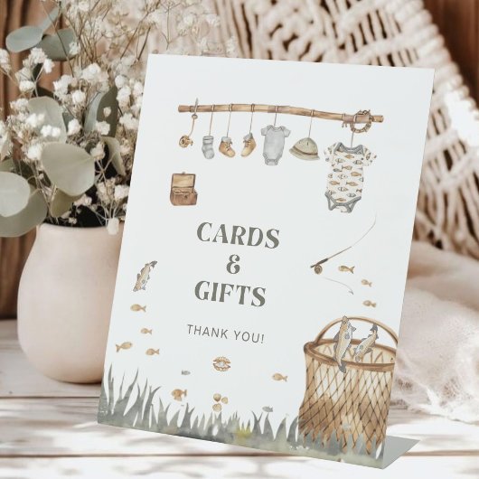 Signe De Table Symbole Petit Pêcheur Cartes de Baby shower et Cad