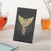 Signe De Table Symbole Polygonal Or Caduceus (In SItu)