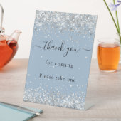 Signe De Table Symbole préféré mariage argent bleu poussiéreux (In SItu)