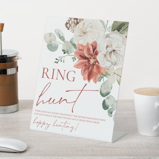 Signe De Table SYMBOLE Red Winter Christmas Ring Chasse Jeu (In SItu)