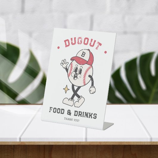 Signe De Table Symbole Retro Baseball Vibes Boy Birthday Party