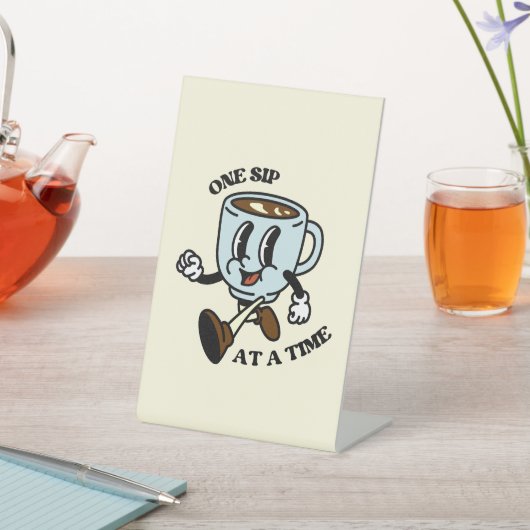 Signe De Table SYMBOLE RÉtro DE COURSE DE CAFÉ (In SItu)