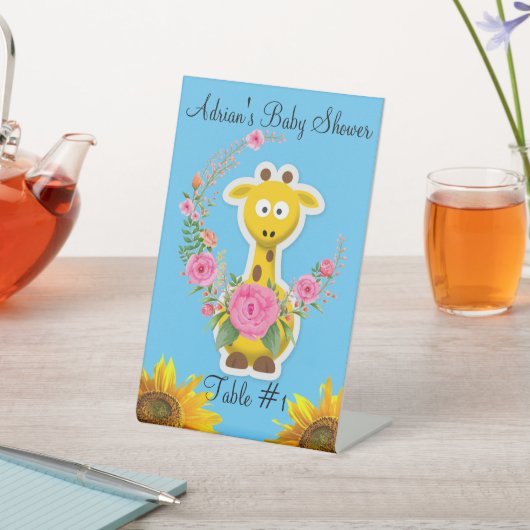 Signe De Table Symbole Rose de la Giraffe de tournesol (In SItu)